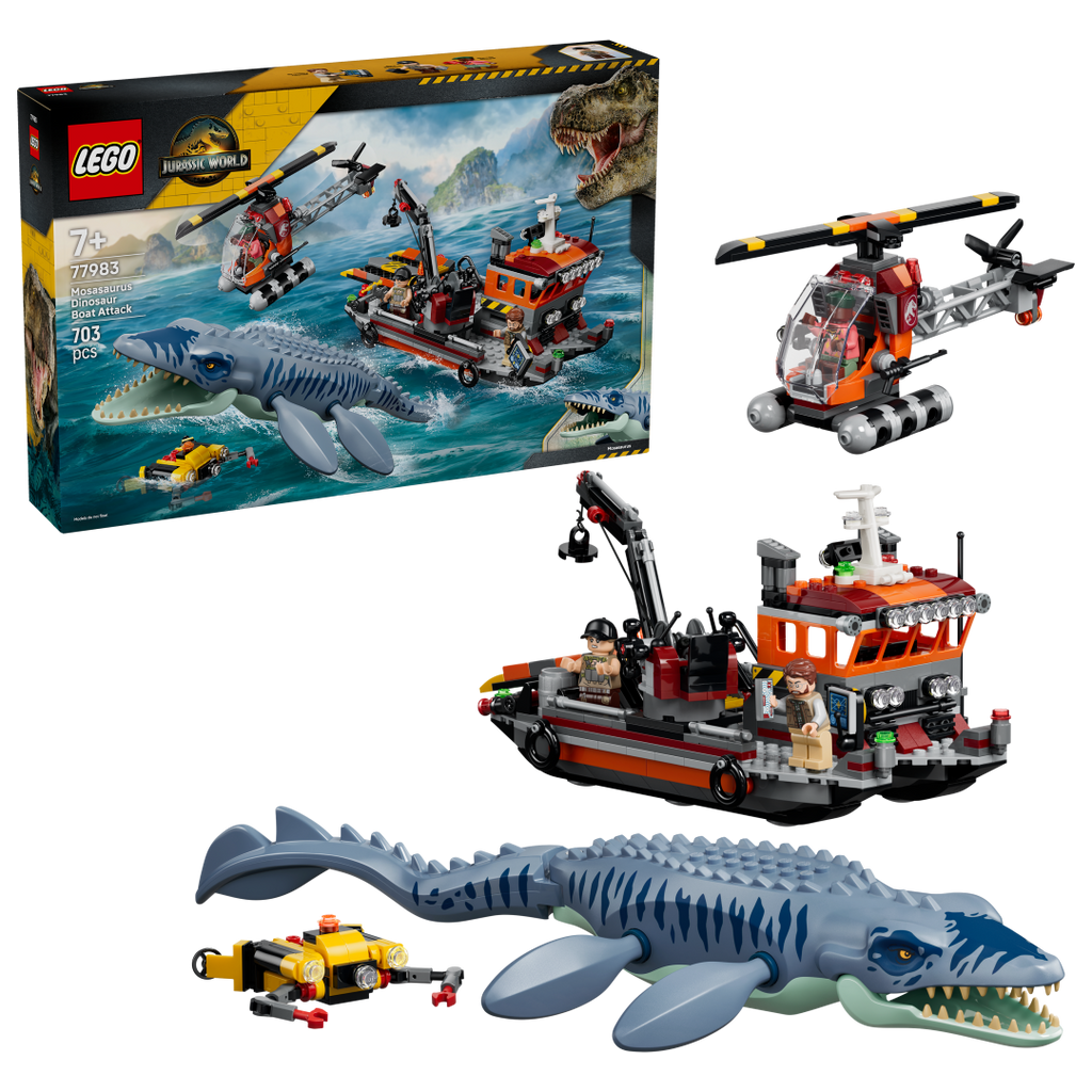 LEGO Jurassic World Mosasaurus Dinosaur Boat Attack | 77983