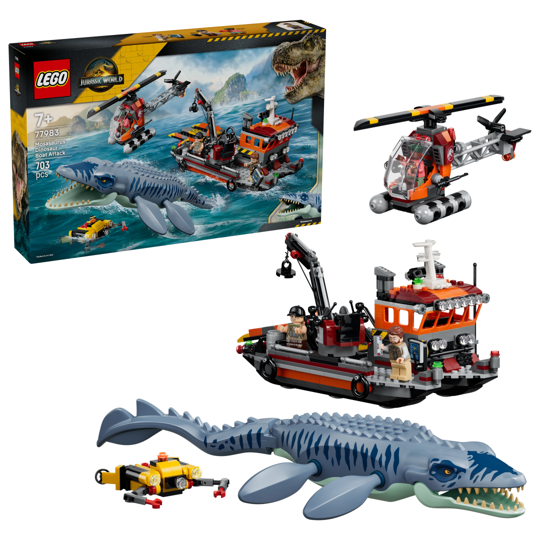 LEGO Jurassic World Mosasaurus Dinosaur Boat Attack | 77983
