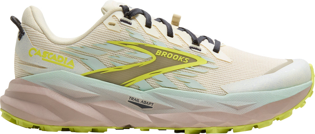 Brooks Cascadia 19 WIDE FIT Women's Trail Running Shoes - Cream | Trail Running