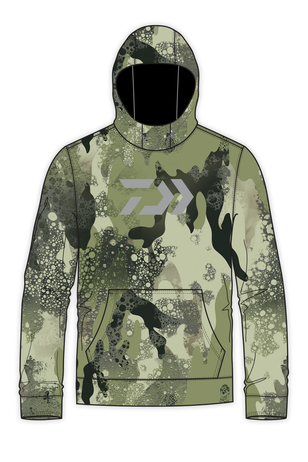 D-Vec Grey Logo Woods Camo Fleece Hoodie Official Team Apparel Sports Fan Gear
