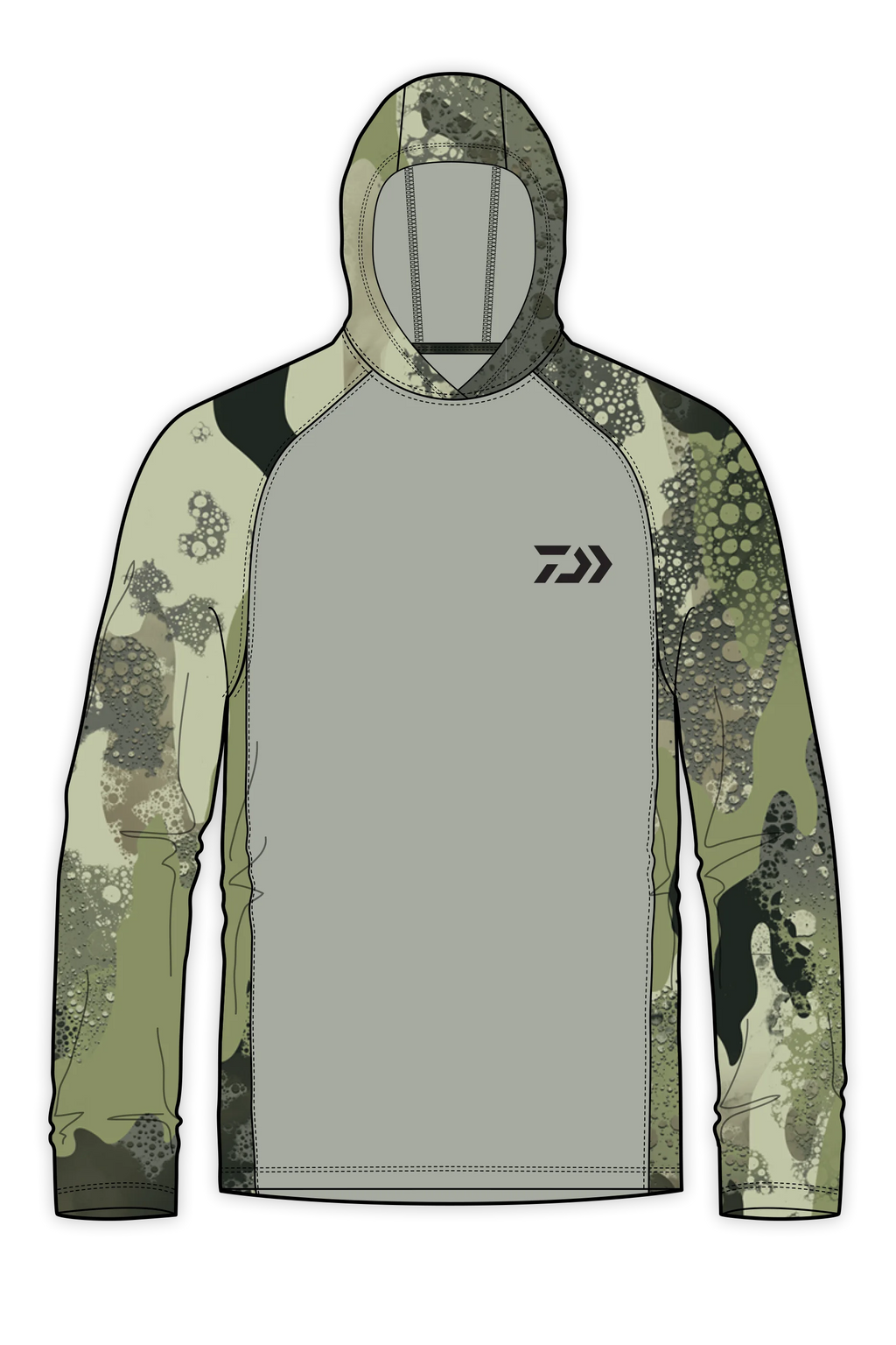 D-Vec Grey With Woods Camo Logo Ls Hd Sunshirt Official Team Apparel Sports Fan Gear