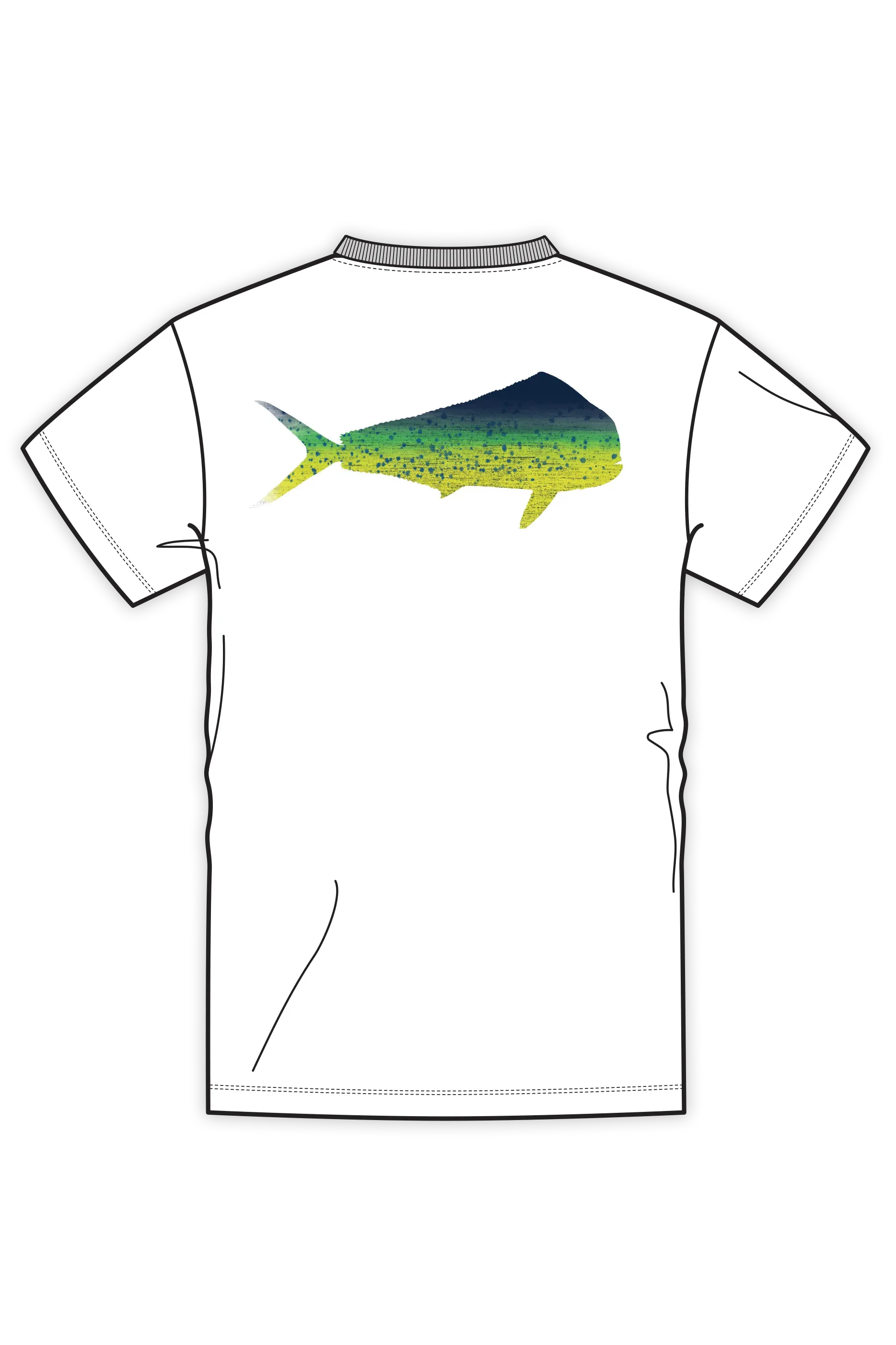 D-Vec Mahi Pattern White Logo T-Shirt Official Team Apparel Sports Fan Gear