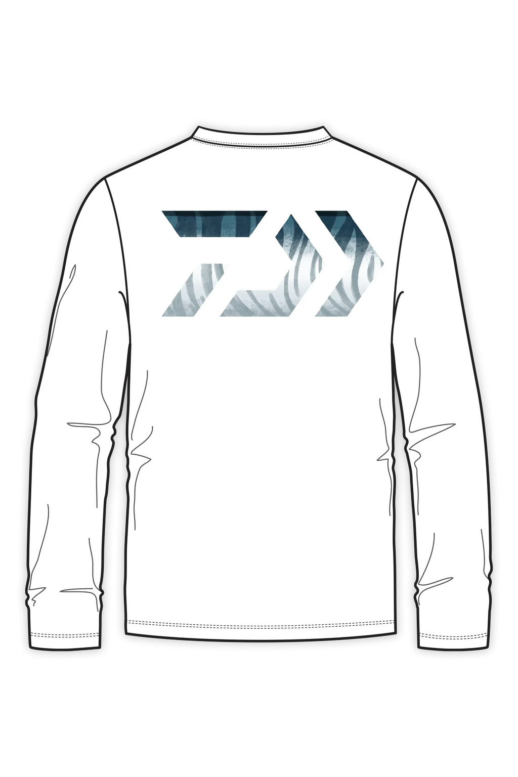 D-Vec Wahoo Fill Logo Wht Ls T-Shirt Official Team Apparel Sports Fan Gear