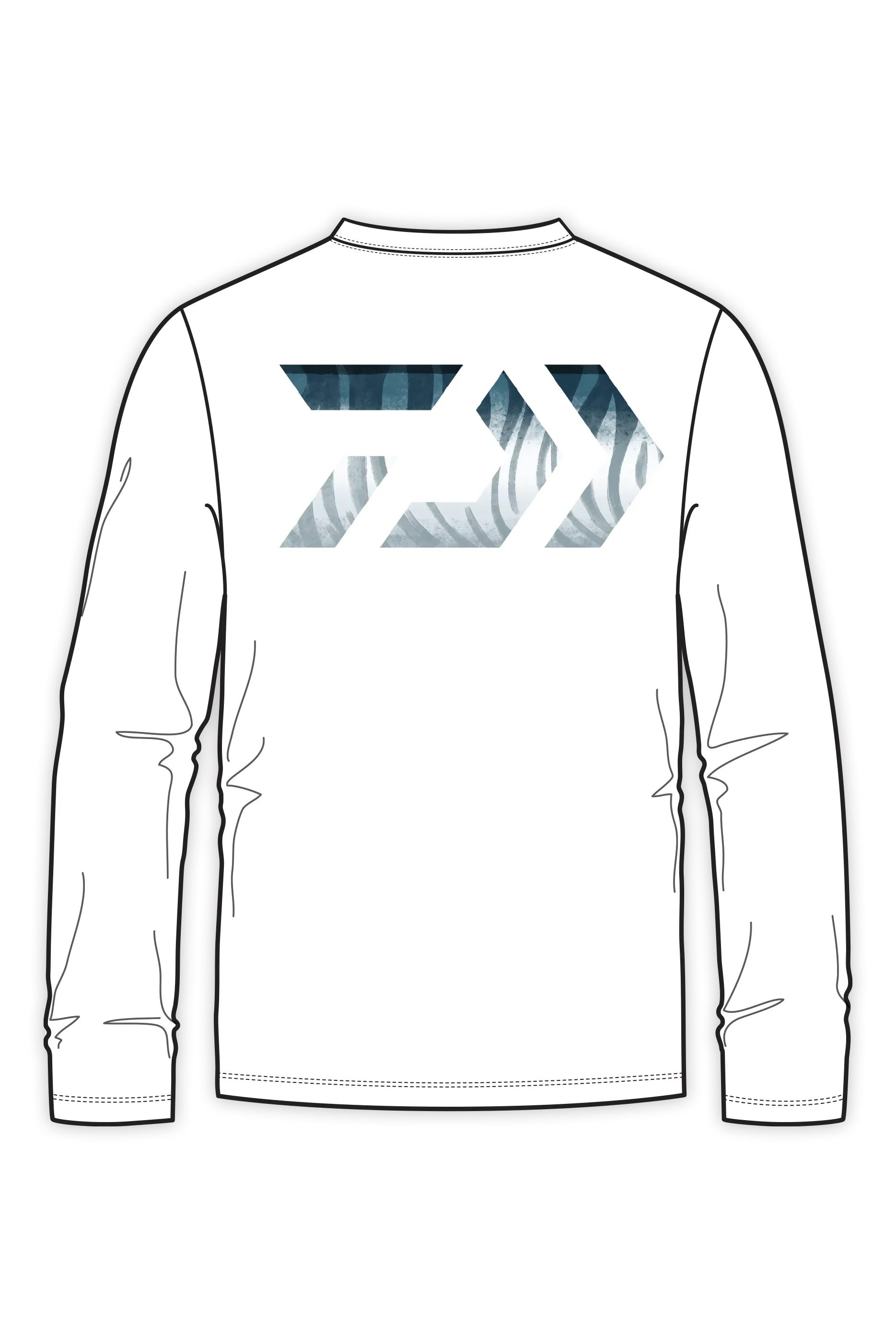 D-Vec Wahoo Fill Logo Wht Ls T-Shirt Official Team Apparel Sports Fan Gear