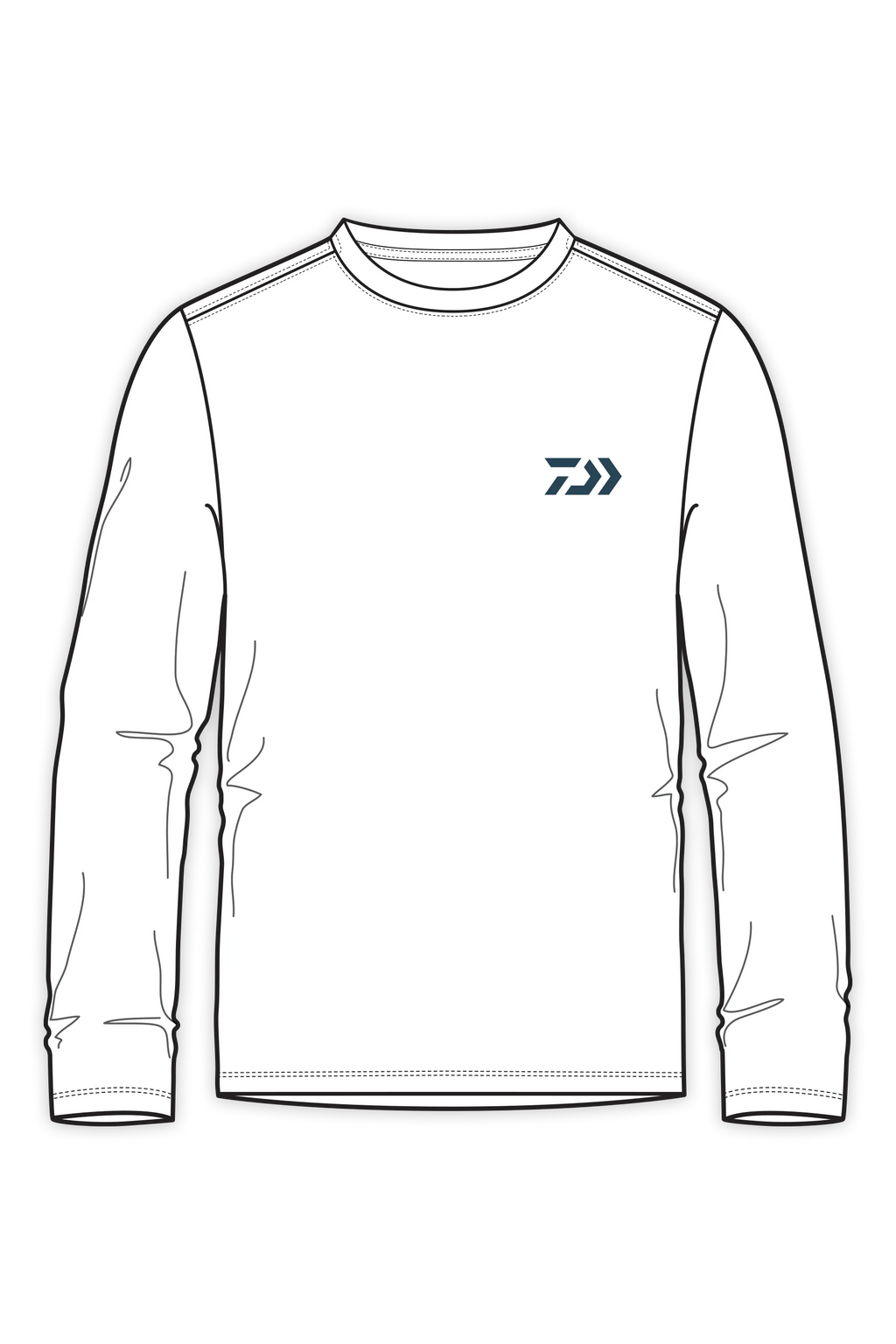 D-Vec Wahoo Fill Logo Wht Ls T-Shirt Official Team Apparel Sports Fan Gear