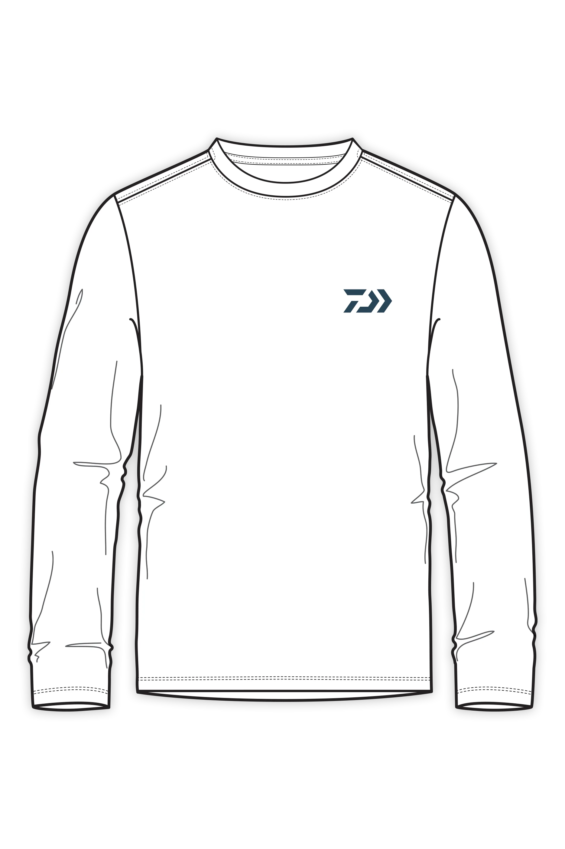 D-Vec Wahoo Fill Logo Wht Ls T-Shirt Official Team Apparel Sports Fan Gear